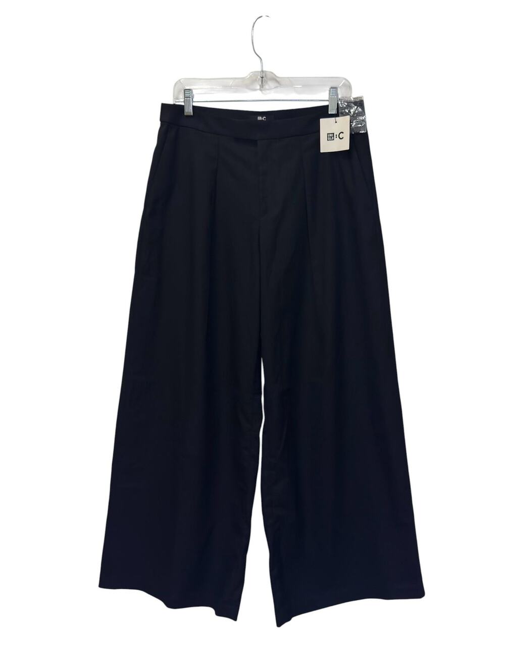 Wide Leg Tailored Dress Pants Navy Cropped UNIQLO